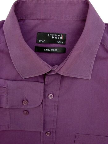 THOMAS NASH Shirt Mens 16.5 L Purple EASYCARE