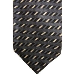 GIORGIO ARMANI Mens Tie Dark Grey – White & Grey Thatch