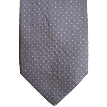 HUGO BOSS Mens Tie Light Grey – White Polka Dots