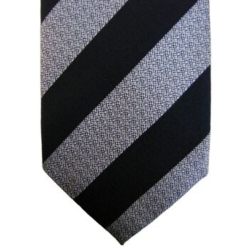 CHARLES TYRWHITT Mens Tie Black & Grey Stripes