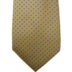 TM LEWIN Mens Tie Yellow – Blue Mini Polka Dots NEW