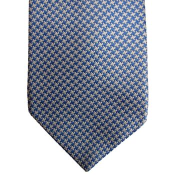 MARKS & SPENCER M&S Tie Mens Tie Blue & White Houndstooth
