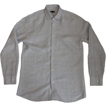 JAEGER Shirt Mens 16.5 M Light Blue - Check LINEN