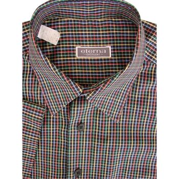 ETERNA Shirt Mens 16 L Multicoloured Check SHORT SLEEVE LIGHTWEIGHT