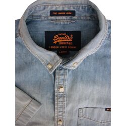 SUPERDRY DENIM Shirt Mens 16.5 L Faded Blue Denim SHORT SLEEVE