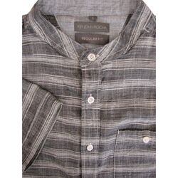 ROCHA JOHN ROCHA Shirt Mens S 16 Grey & White SHORT SLEEVE