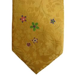 TM LEWIN Mens Tie Yellow - Multicoloured Flowers