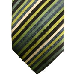 TED BAKER ENDURANCE Mens Tie Green & Black Stripes