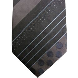 KENZO HOMME Mens Tie Black & Grey - Stripes & Polka Dots