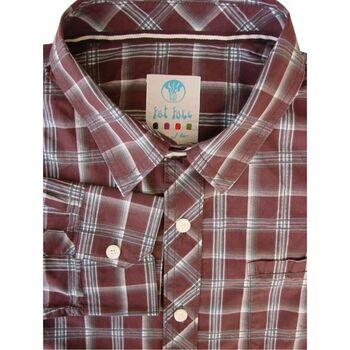 FAT FACE Shirt Mens 18.5 XL Burgundy - Check