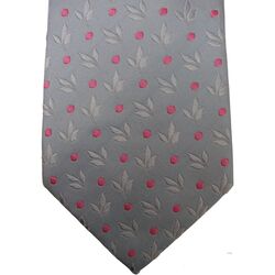 HILDITCH & KEY Mens Tie Blue – Pink Polka Dots & Flowers NEW