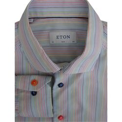 ETON Shirt Mens 15.5 M Multicoloured Rainbow Stripes