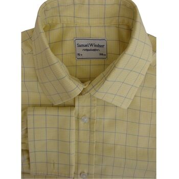 SAMUEL WINDSOR Shirt Mens 15 S Yellow - Blue Check