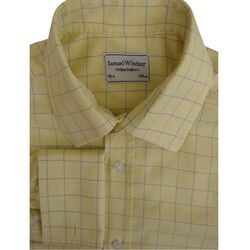 SAMUEL WINDSOR Shirt Mens 15 S Yellow - Blue Check