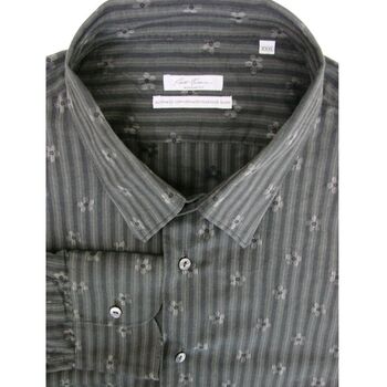 ROBERT FRIEDMAN Shirt Mens 18 XXXL 3XL Grey - Stripes & Flowers