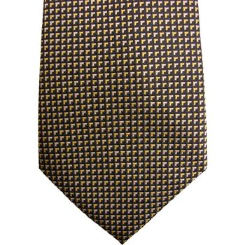 BERNARD WEATHERILL Mens Tie Yellow & White Micro Pattern NEW