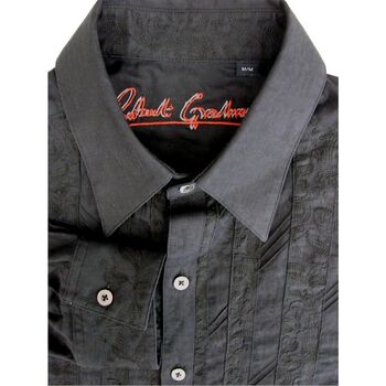 ROBERT GRAHAM Shirt Mens 16 M Black - Embroidered