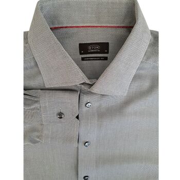 ETON Shirt Mens 17.5 XL Grey Mini Zig Zag CONTEMPORARY FIT