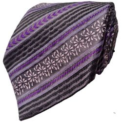 DUCHAMP LONDON Mens Tie Purple & Black Stripes NEW