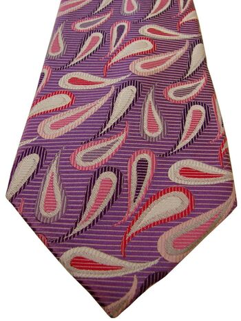 TM LEWIN Mens Tie Purple – Multi-Coloured Tear Drops