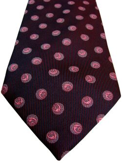 SAVOY TAYLORS GUILD Mens Tie Dark Blue & Red - Pink Polka Dots