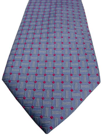 TM LEWIN Mens Tie Mauve Red Mini Squares