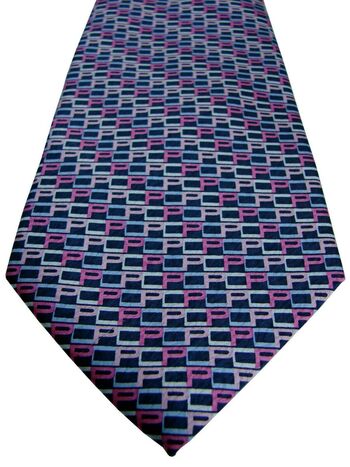 PIERRE CARDIN Mens Tie Multi-Coloured Initials NEW