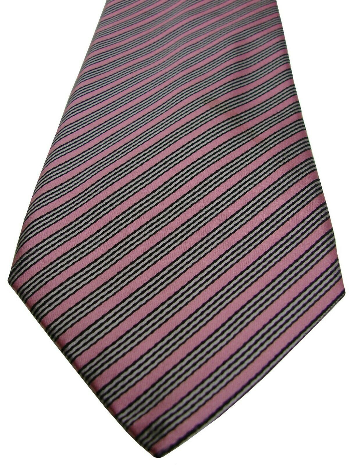 CHARLES TYRWHITT Mens Tie Pink – White & Black Stripes - Brandinity