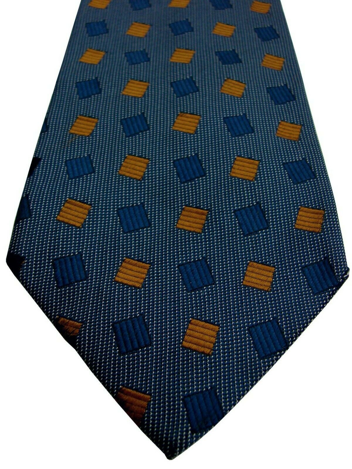 VERDI LAURA LUCCHINI Mens Tie Dark Blue & Gold Squares - Brandinity